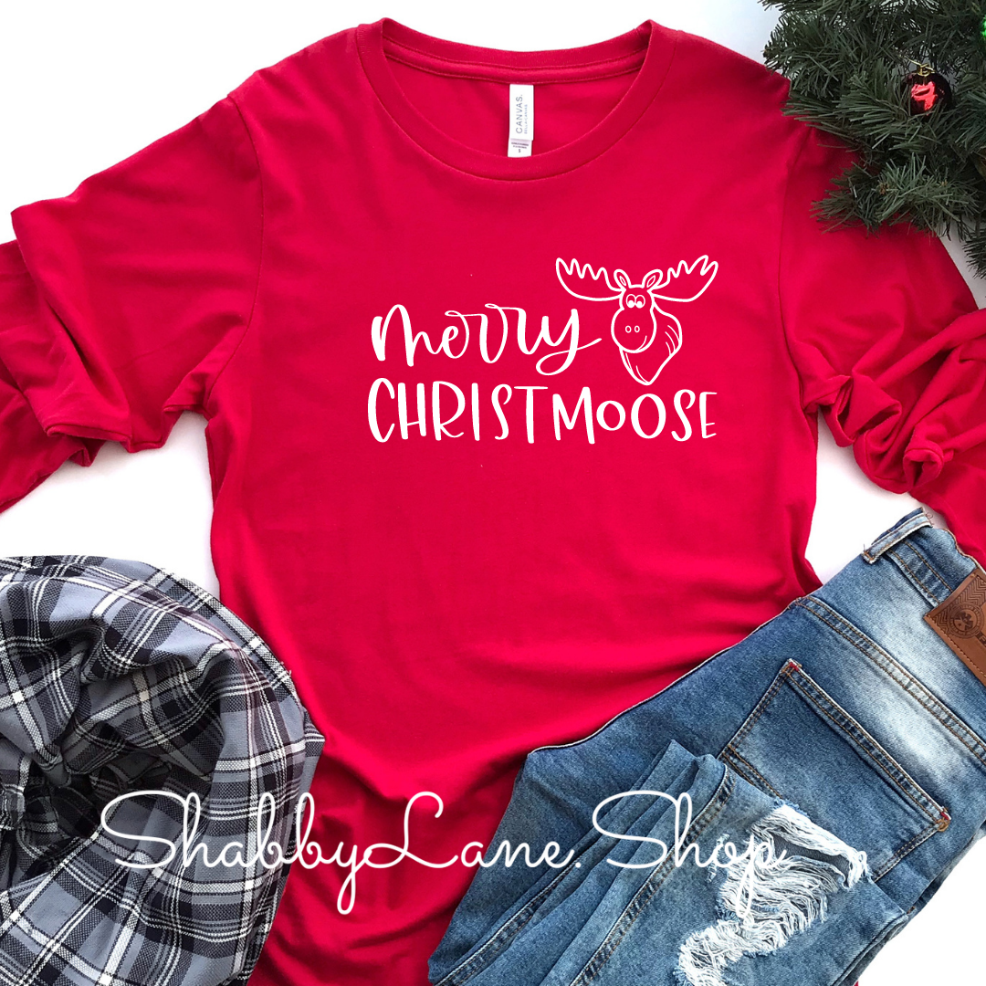 Merry Christmoose- red long sleeve tee Shabby Lane   