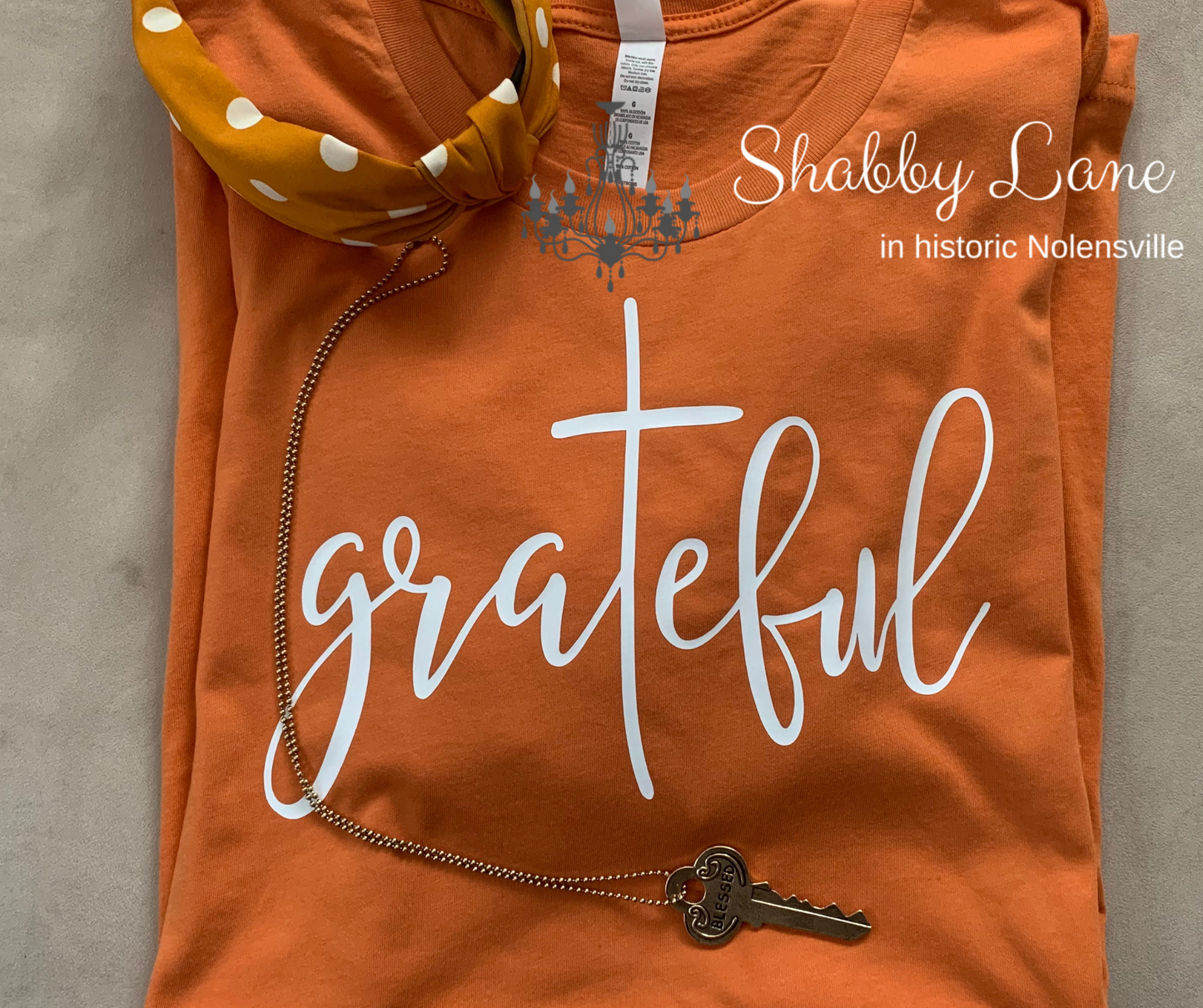 Grateful tee burnt orange tee Shabby Lane   