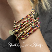 Load image into Gallery viewer, Gorgeous multi tone seed bead stacked bracelet Mixed beads Shabby Lane   