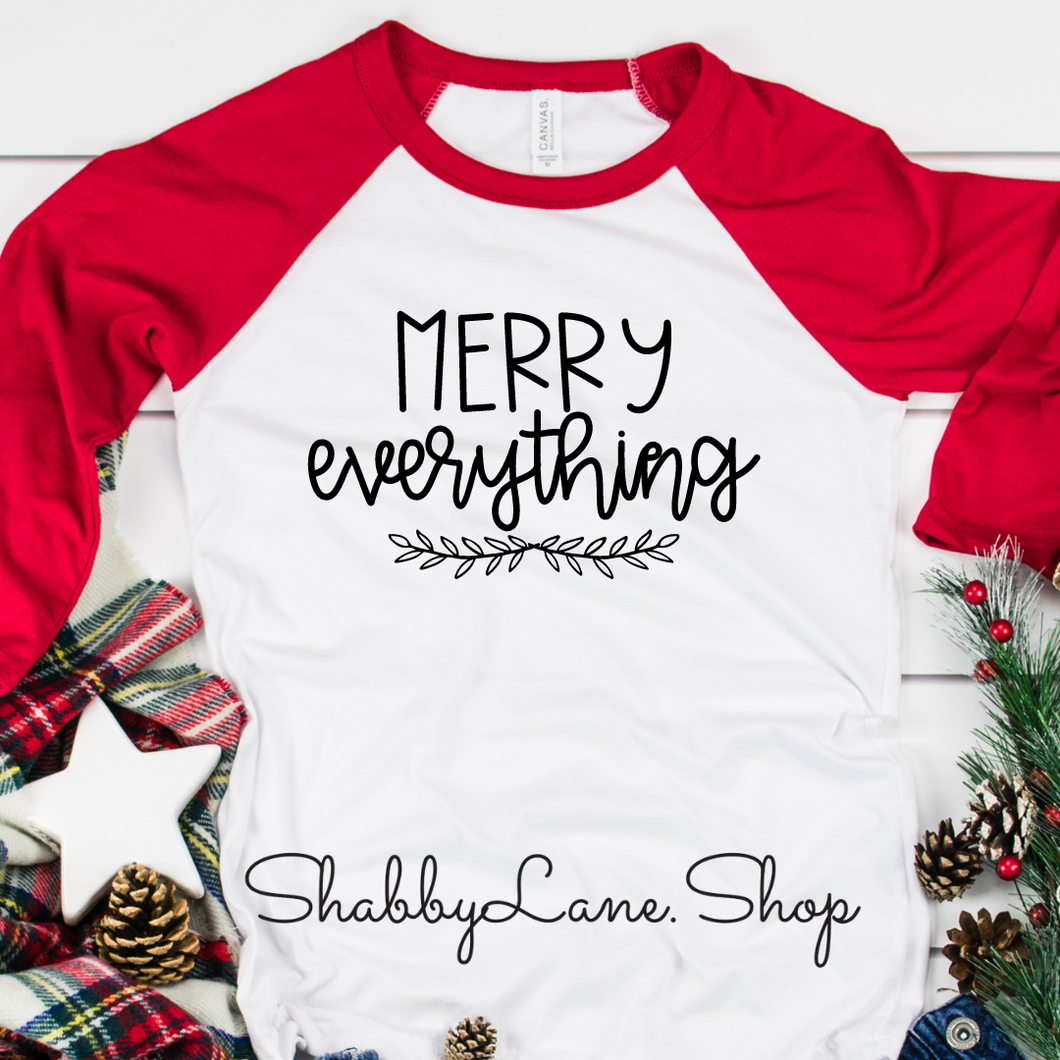 Merry everything- red sleeves tee Shabby Lane   