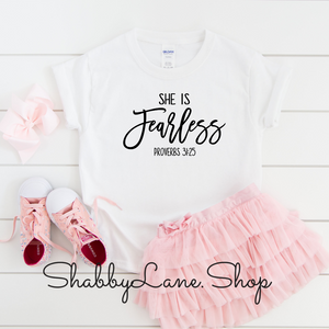 She is Fearless - toddler/kids - white T-shirt  Shabby Lane   