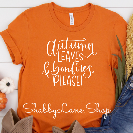 Autumn Leaves and Bonfires please! Burnt orange tee Shabby Lane   