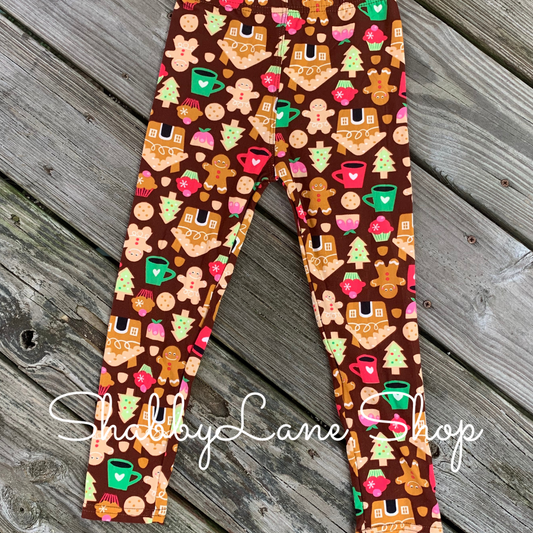 Children’s leggings - gingerbread men  Shabby Lane   