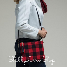Load image into Gallery viewer, Red plaid crossbody/wristlet  Shabby Lane   