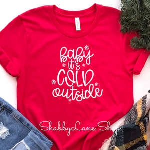 Baby it’s cold outside - Red Short Sleeve tee Shabby Lane   