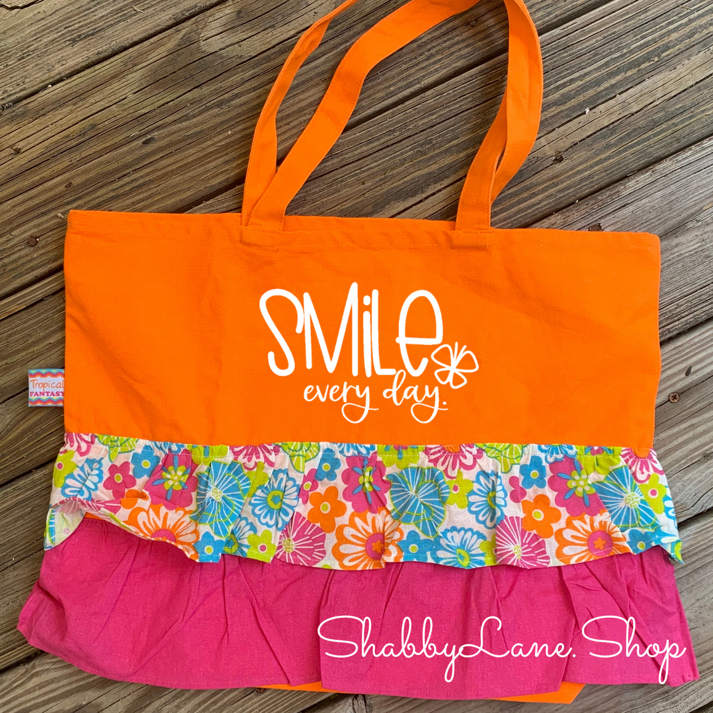 Fun beach tote - Smile Orange Tote Shabby Lane   