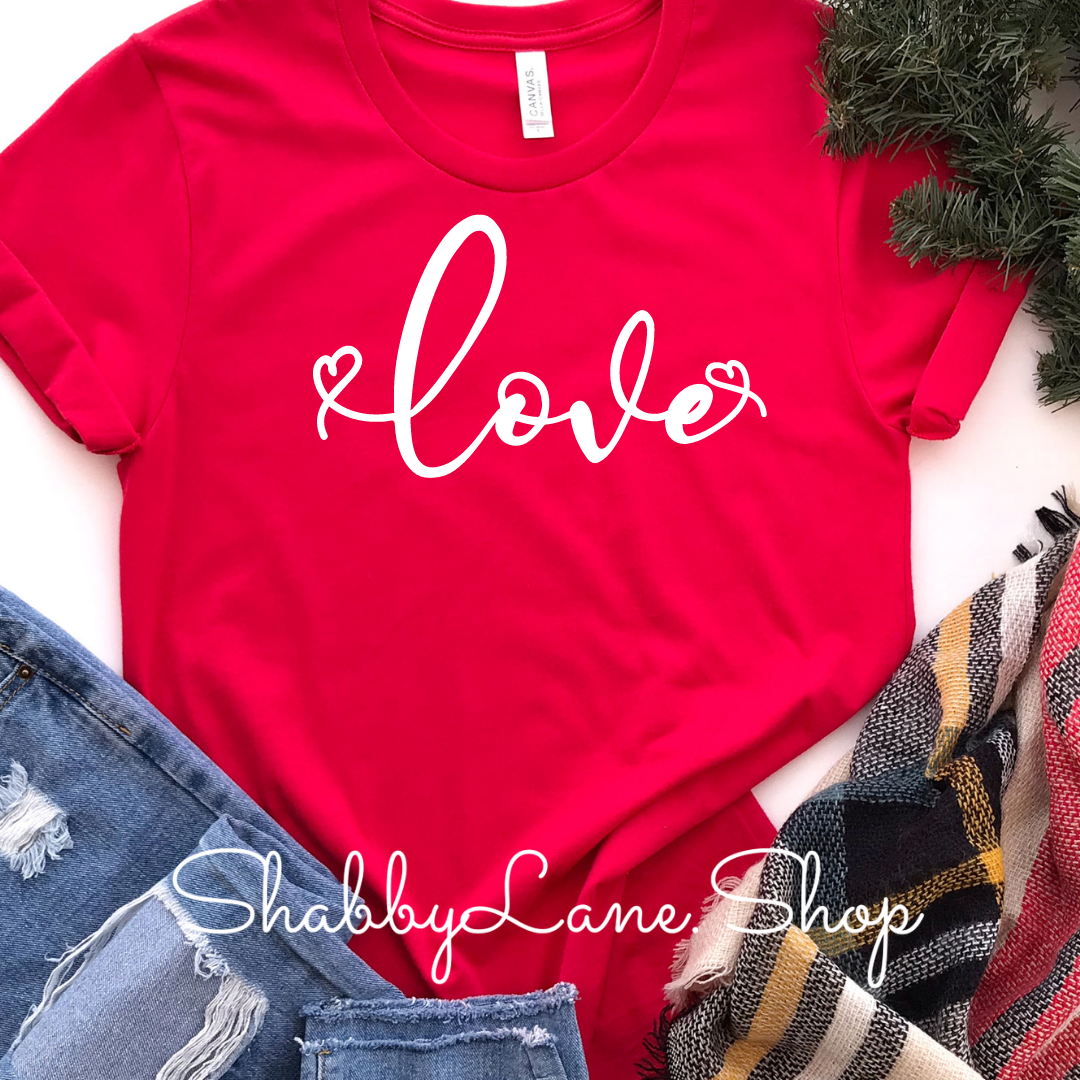 Love- red T-shirt tee Shabby Lane   