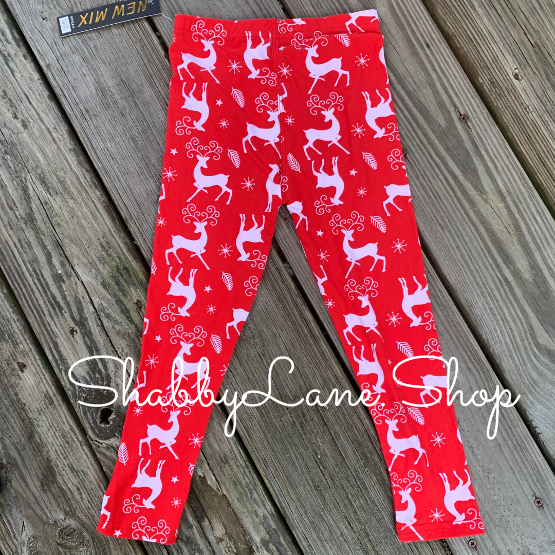 Children’s leggings - reindeer red  Shabby Lane   