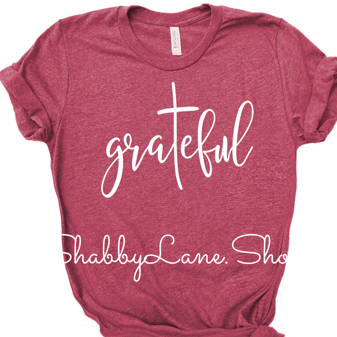 Grateful Tee raspberry tee Shabby Lane   