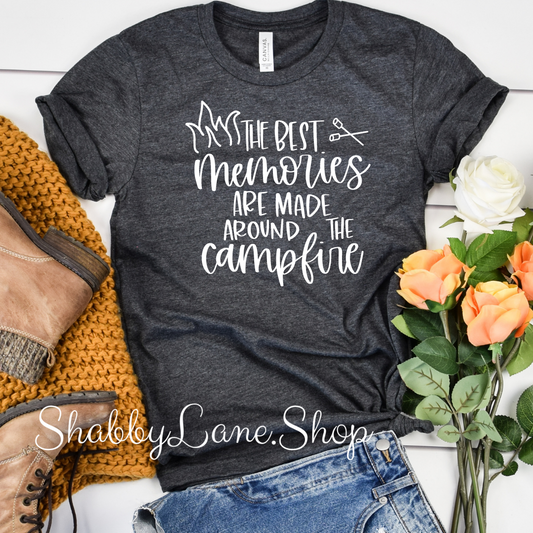 The best memories are madearound the Campfire - T-Shirt dark Gray tee Shabby Lane   