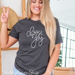Choose Joy! Dark Gray T-shirt tee Shabby Lane   