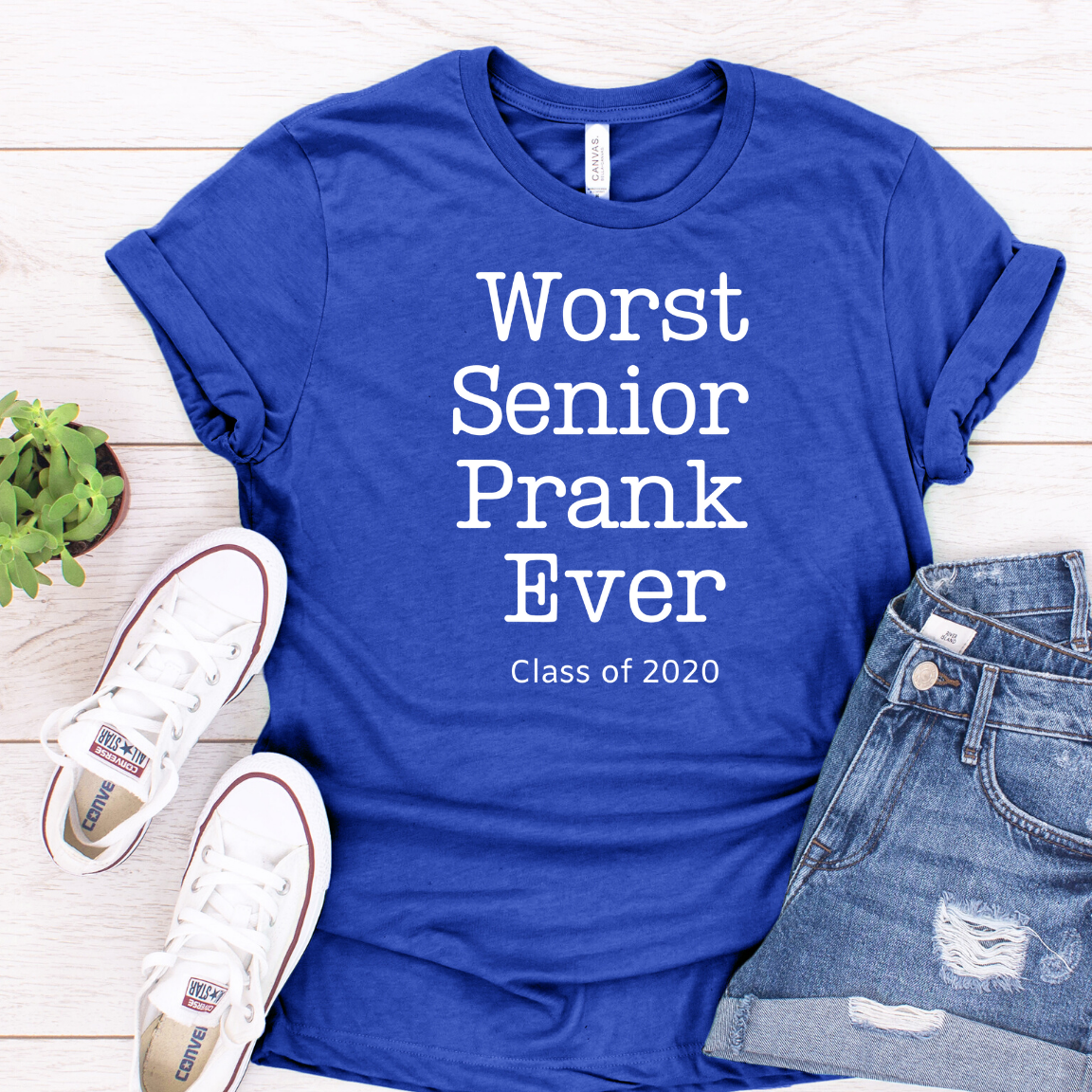 Senior Prank 2020 tee Royal Blue unisex tee Shabby Lane   