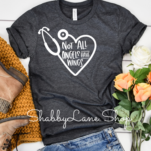 Not all Angels have wings - Dk Gray  T-shirt tee Shabby Lane   
