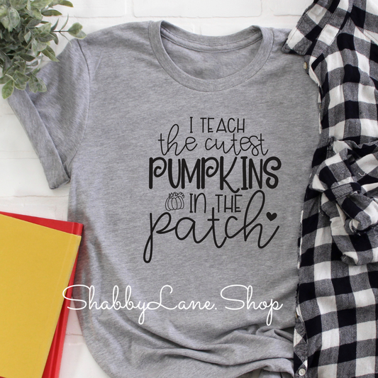 I teach the cutest pumpkins - Gray tee Shabby Lane   