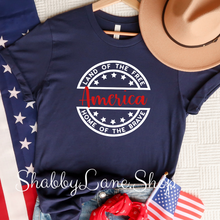 Load image into Gallery viewer, Land of Free - America t-shirt - navy tee Shabby Lane   
