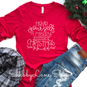Have yourself a merry little Christmas - red long sleeve tee Shabby Lane   