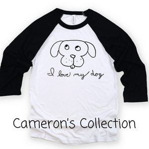 I love my dog - Cameron collection black sleeves tee Shabby Lane   