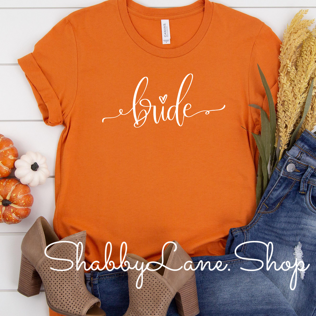 Bride - burnt orange tee tee Shabby Lane   