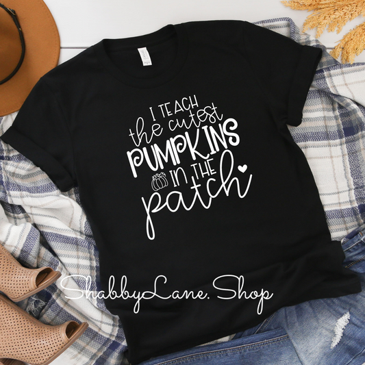 I teach the cutest pumpkins - Black tee Shabby Lane   