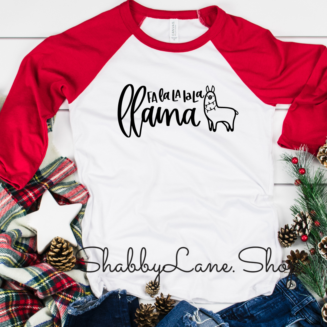 Fala lama - red sleeves tee Shabby Lane   