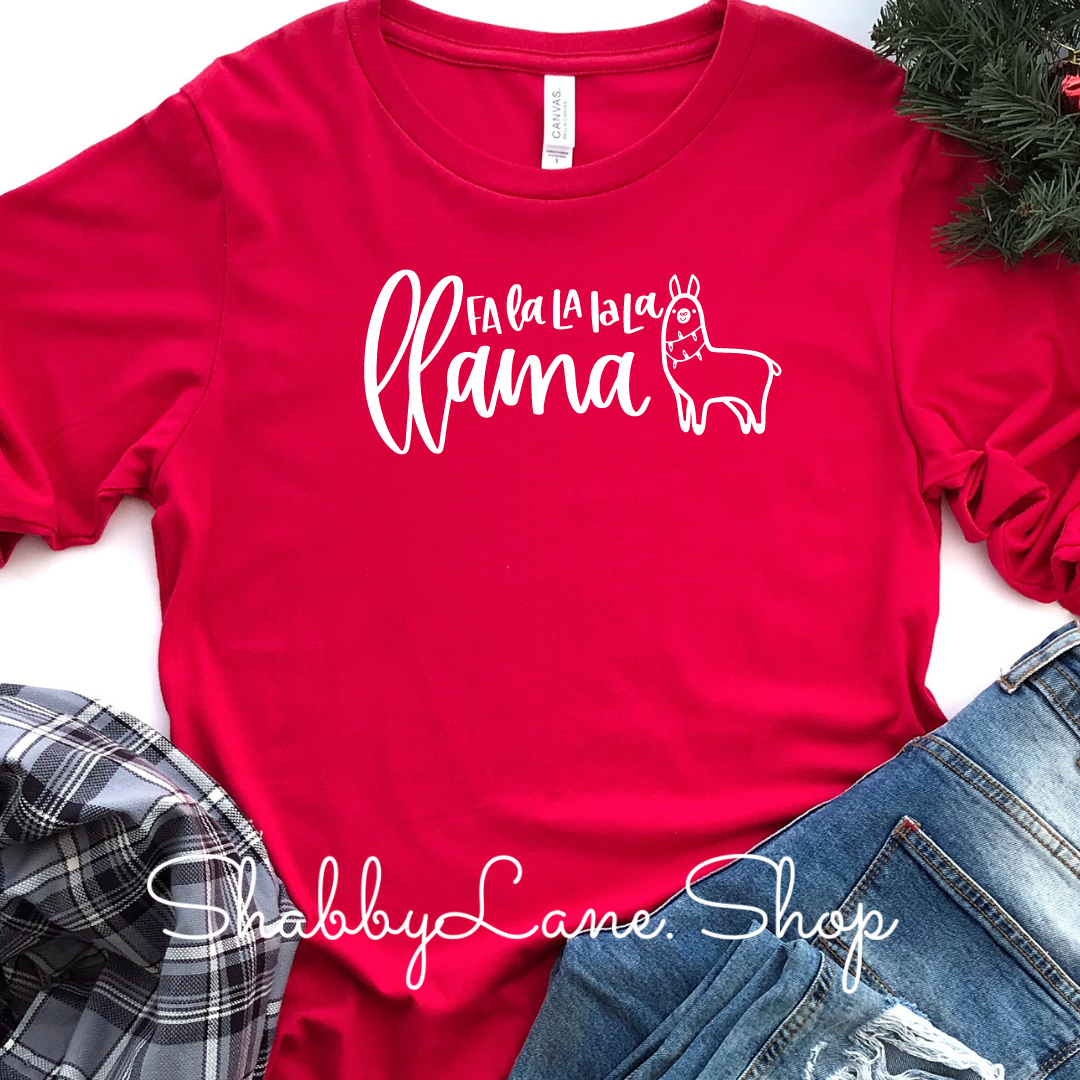 Fala lama - red long sleeve tee Shabby Lane   