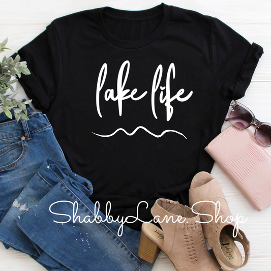 Lake Life- Black tee Shabby Lane   