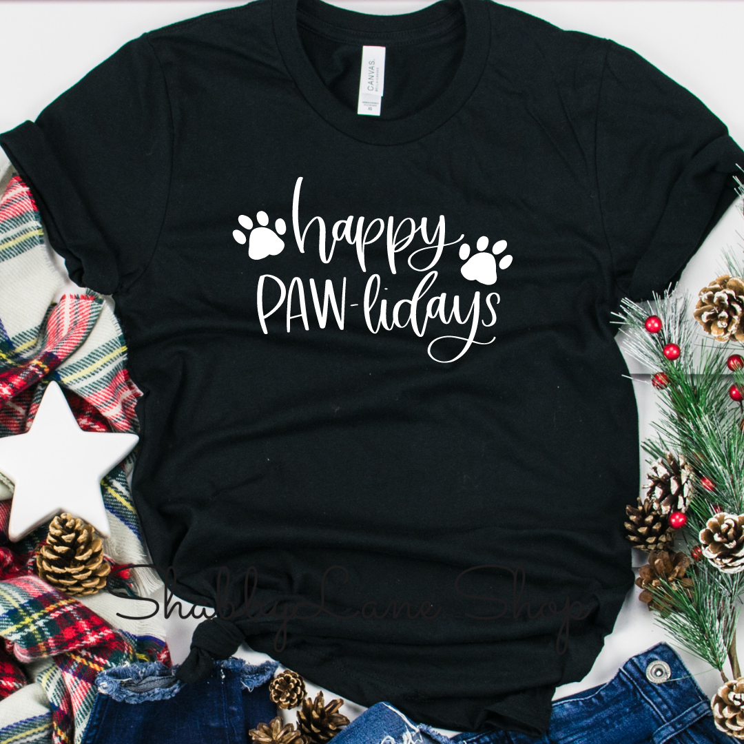 Happy Pawlidays - Black tee Shabby Lane   