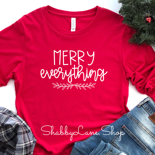 Merry everything - red long sleeve tee Shabby Lane   