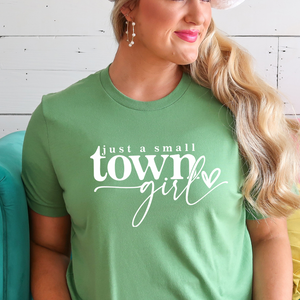 Just a small town girl - leaf green T-shirt tee Shabby Lane   