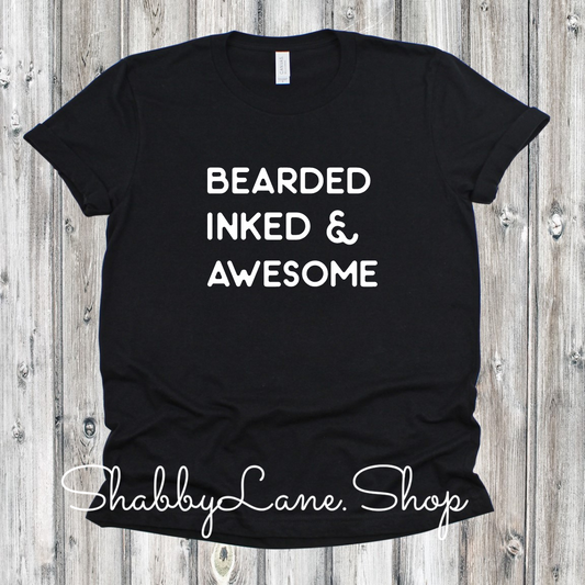 Bearded, inked and awesome- black tee Shabby Lane   