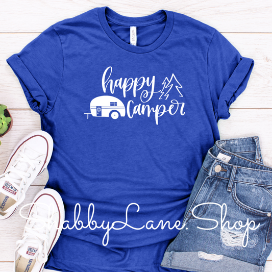 Happy Camper Royal blue camper tee Shabby Lane   