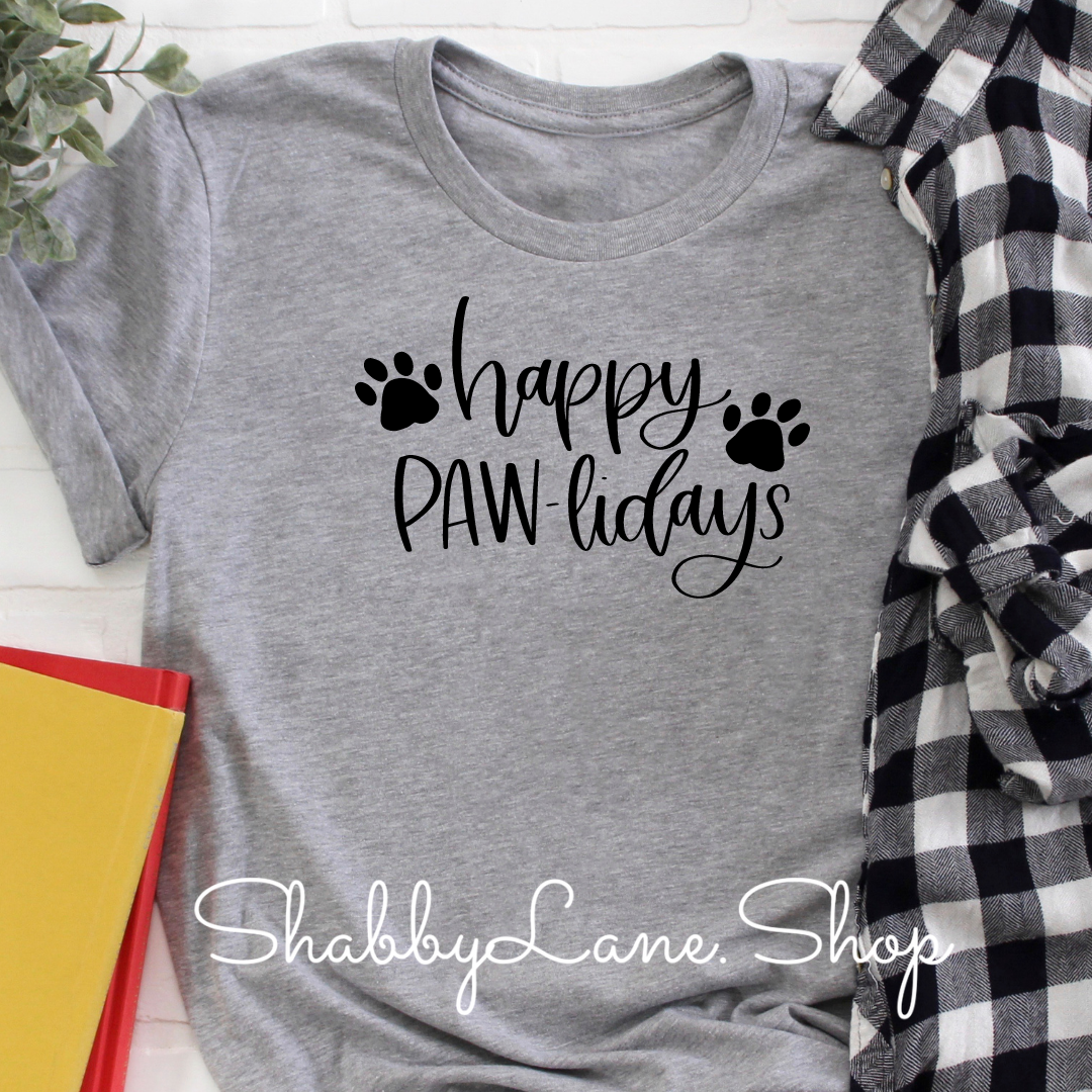 Happy Pawlidays -Gray tee Shabby Lane   