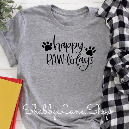 Happy Pawlidays -Gray tee Shabby Lane   