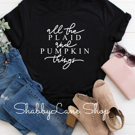 All the plaid and pumpkin things! Black tee Shabby Lane   