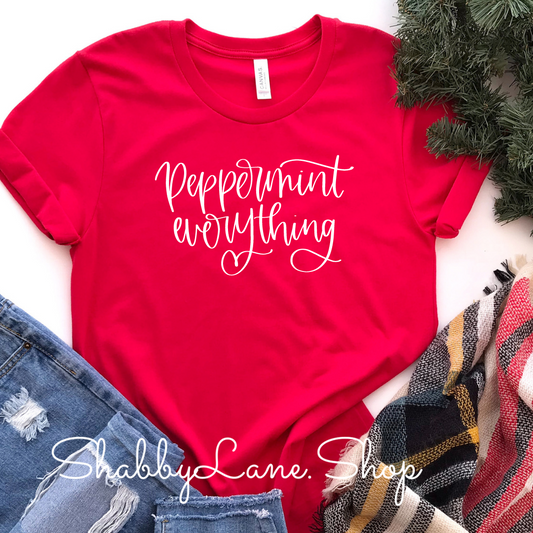 Peppermint everything - Red Short Sleeve tee Shabby Lane   