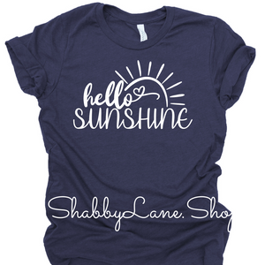Hello Sunshine! - Heather Navy tee Shabby Lane   