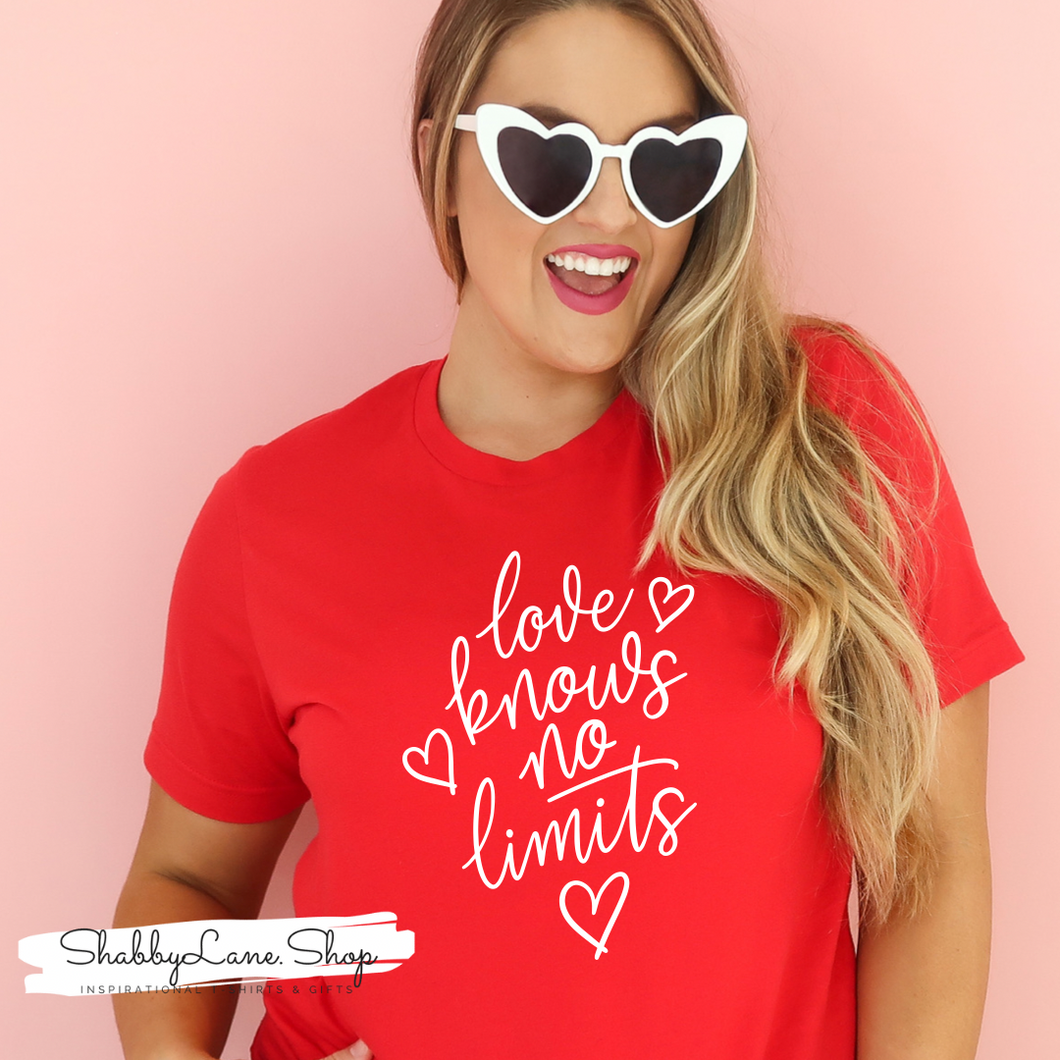 Love knows no limits- Red T-shirt tee Shabby Lane   