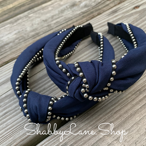 Beautiful Navy knotted headband  Shabby Lane   
