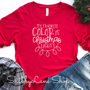 My favorite color is Christmas lights- red long sleeve tee Shabby Lane   
