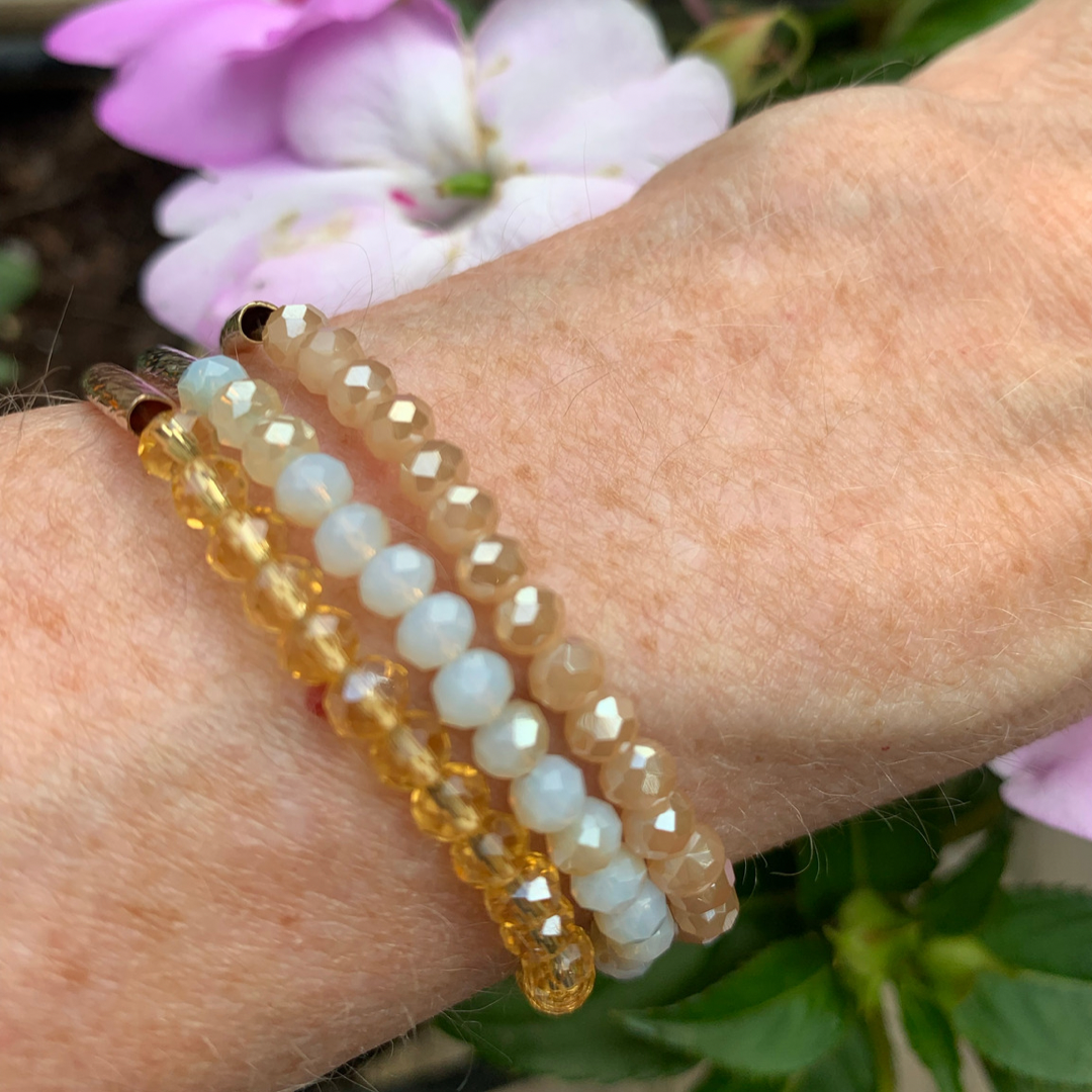 Beaded  gold bracelet trio  Shabby Lane   