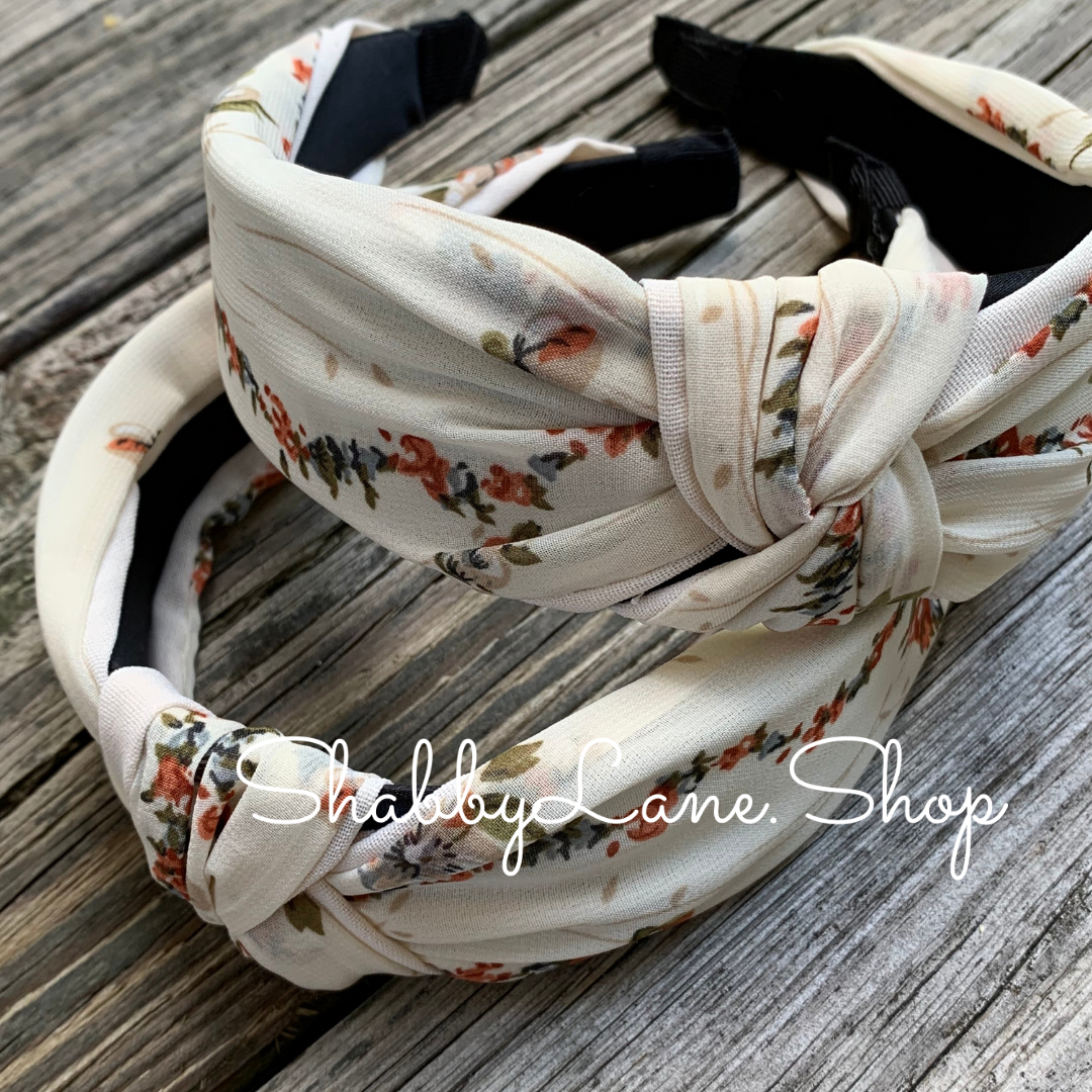 Floral print headband -cream  Shabby Lane   