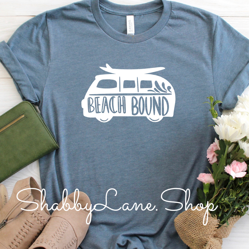 Beach Bound - t-shirt Heather Slate tee Shabby Lane   