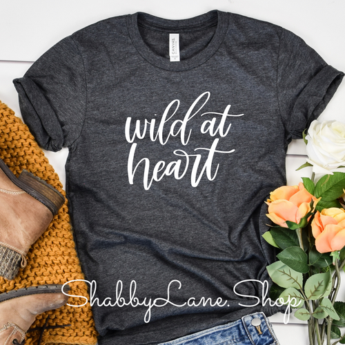 Wild at heart - Dk gray t-shirt tee Shabby Lane   