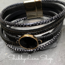 Load image into Gallery viewer, Gorgeous layered bracelet - black 2 Faux leather Shabby Lane   