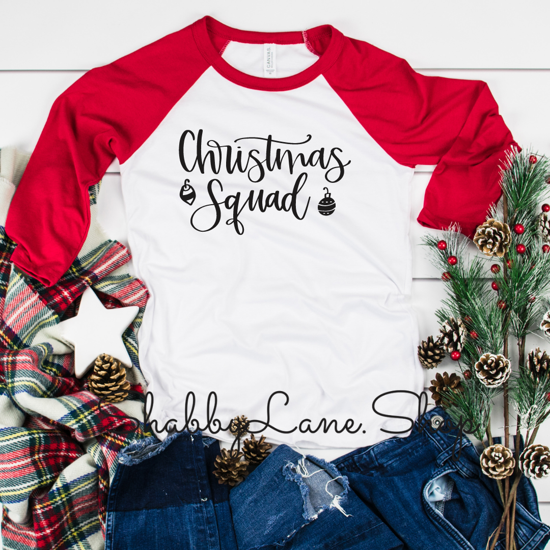 Christmas Squad- red sleeves tee Shabby Lane   