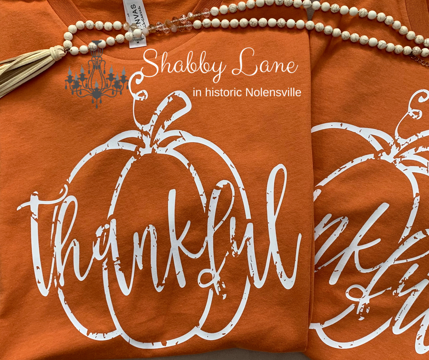 Thankful grunge pumpkin tee orange tee Shabby Lane   