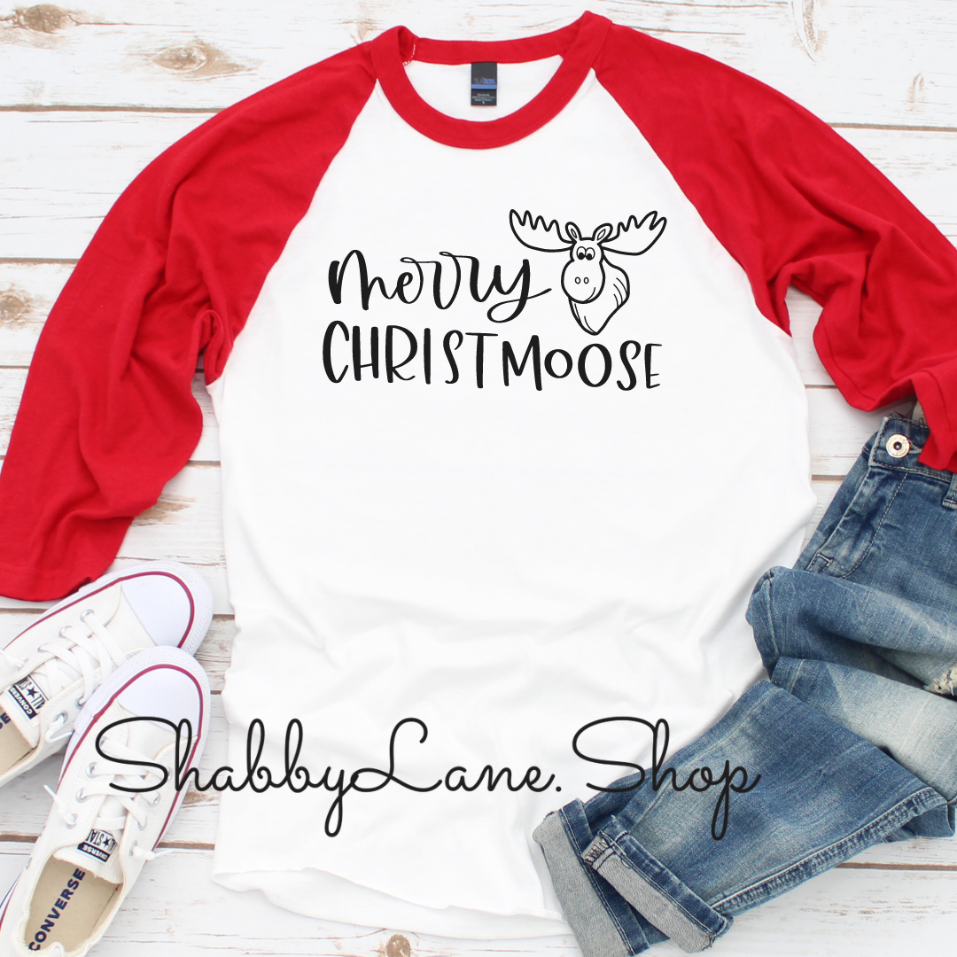 Merry Christmoose - red sleeves unisex tee Shabby Lane   