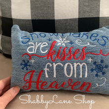 Load image into Gallery viewer, Snowflakes are kisses from heaven accent pillow red  Shabby Lane   