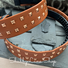 Load image into Gallery viewer, Beautiful brown faux leather headband  Shabby Lane   