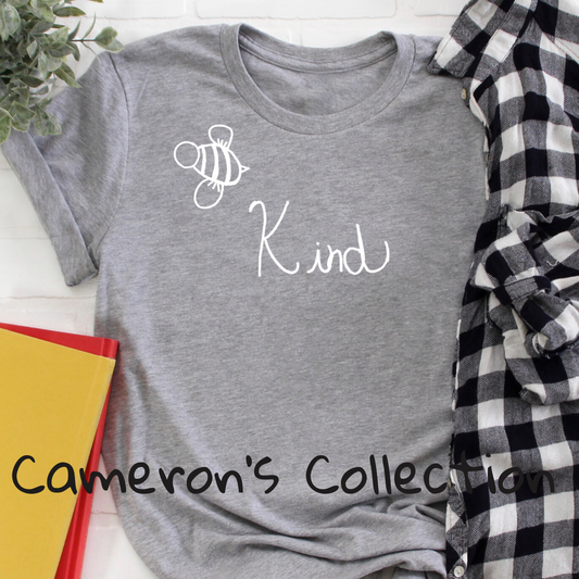 Bee Kind - Cameron Collection Heather Gray tee Shabby Lane   